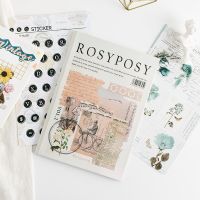 Rosy Posy 20 Page Notebook Stickers Set INS Style Decoration Sticker Paste Diary Scrap Album Home DIY Gift F6786