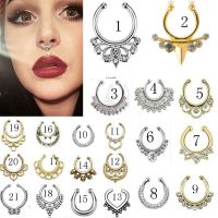 [HOT N] 1 Pcs สแตนเลสปลอมห่วงสแตนเลสเจาะจมูกและหูคลิปบน Septum Piercing Faux Hoop จมูกแบบอินเดียห่วงสแตนเลสเจาะจมูกและหูห่วงเจาะจมูก Punk Body เครื่องประดับแบบเจาะ