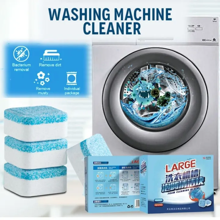 12pcs/box Antibacterial Washing Machine Cleaner Tablet Japan Disinfectant Descaler Descaling