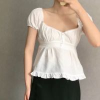 ♥RO✨Women´s Short-sleeved T-shirt Color/Check Low-necked Pleated Hem