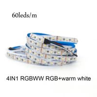 ไฟแถบไฟ LED 4IN1 RGBW 5050 60Leds 96Leds/M 4สีใน1ชิปแดงเขียวน้ำเงิน + WW ไฟเทป Led ยืดหยุ่น DC 12V 24V สาย3M เทป1/5M