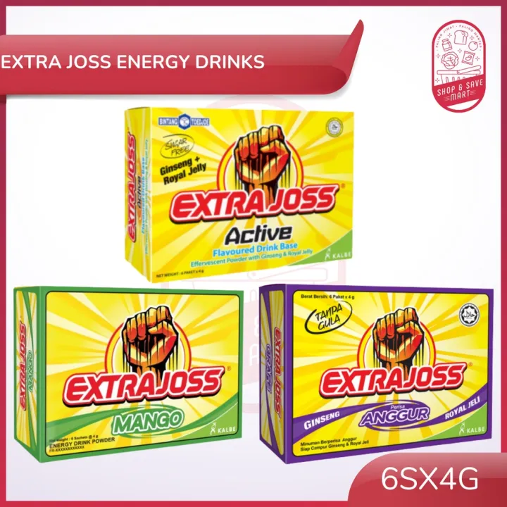 Extra Joss Energy Drinks 6sx4g /Mango/ Active