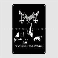 Mayhem De Mysteriis Dom Sathanas Dead Euronymous โปสเตอร์เมทัลมีคราบโรงภาพยนตร์ห้องนั่งเล่นโรงรถผับแผ่นโปสเตอร์ป้ายดีบุก