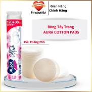 Bông Tẩy Trang Aura Cotton 100% Pads Mềm, Mịn, Dai 150 Miếng PCS-Favoutite
