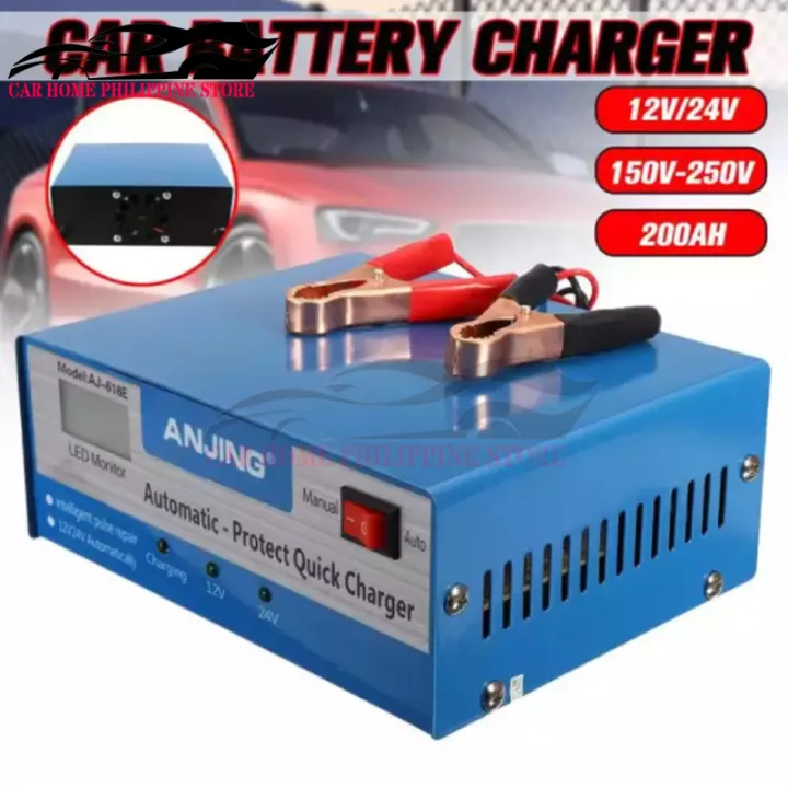 Car Battery Charger 12/24V Intelligent Repair Battery Fast Charging ...