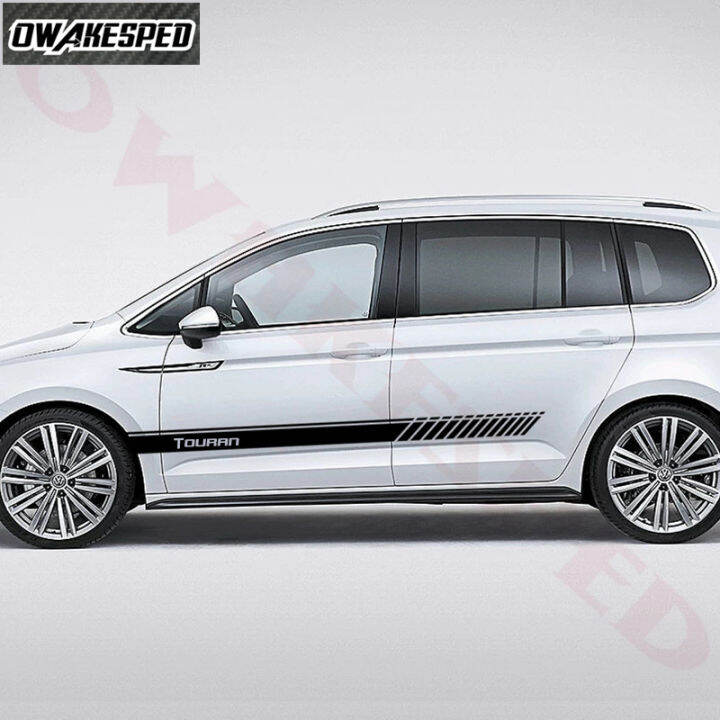 2pcs-racing-sport-stripes-stickers-for-volkswagen-touran-car-door-side-skirt-decor-stickers-auto-accessories-body-vinyl-decals