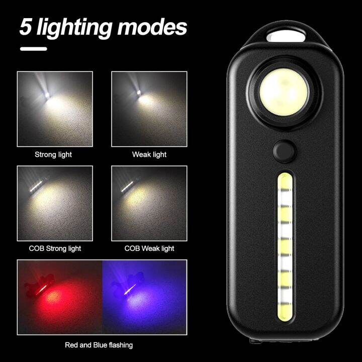 สมาร์ทไฟเบรคจักรยานจักรยานไฟท้าย-portable-pocket-flashlight-keychain-lamp-bicycle-taillight-flash-ip6-waterproof-ชาร์จอุปกรณ์เสริม-led-ไฟจักรยานจักรยานไฟท้าย