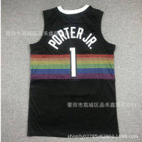 เสื้อคุณภาพสูง ?22-23 Wholesale NBA Basketball Jersey New Jersey Nuggets 15 Jokedge 27 Murray Rainbow Jersey Embroidery Mutombo