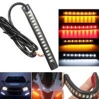 【CW】♘  17 Motorcycle DRL Brake Turn Strip Number License Plate Flashing Tail Stop