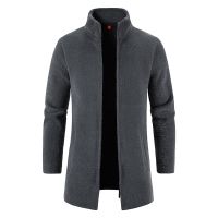 【YD】 Men Cardigan Cashmere Coat Sweaters Turtleneck Male Fleece Warm Sweatercoat Windbreaker