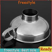 freestyleProfessional Stainless Steel Wide Mouth Canning Funnel Thick Salad Dressing Funnel Oil Leak Useful Kitchen