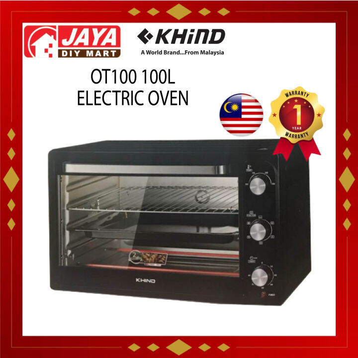KHIND OT100 ELECTRIC TOASTER OVEN 100L FREESTANDING HIGH QUALITY JAYA DIY MART Lazada
