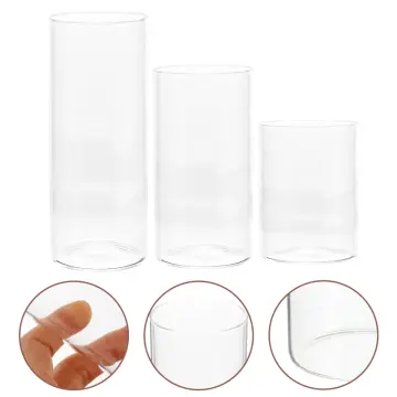 Glass Candle Cover Glass Candleholder Tube Shade Open Flame Glass Candle  Cylinder 