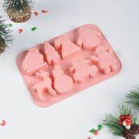 New Product 8 Companies Of Christmas Themed Cake Molds, Such As Penguin House, Elk Car, Cartoon Festival Atmosphere Chocolate Silicone Mold