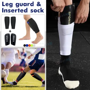 Soccer Shin Guards Sleeves, Calf Compression Sleeves with Shin Pads,  Football Leg Socks for Men and Women, Support Protection for Tennis,  Football
