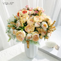 【cw】Artificial Flowers 10 Heads Pink Peony Bouquet Artificial Flower for DIY Living Room Party Garden Decoration Plants Fake Flowers ！