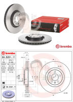 09 D251 11 จานเบรค ล้อ F (ยี่ห้อ BREMBO) รุ่น HC VOLVO XC40 XC60 II ปี2017, S60 S90 V90 II ปี2016-&amp;gt;