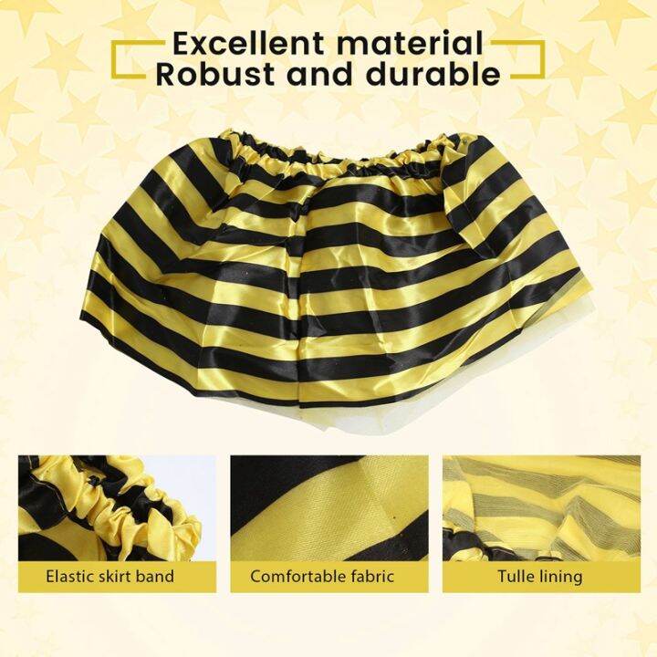 4pc-bumble-bee-honey-girls-kids-fairy-halloween-fancy-dress-up-party-costume