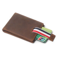 RFID Blocking Protection Card holder Money Clips Natural Cow Leather Wallet Simple High-grade Wallets Mens Purse