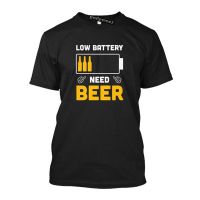 Low Battery Need Beer Print 90S Basic T Shirts For Men Graphic Tee Gildan