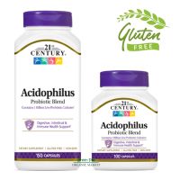 21st Century ACIDOPHILUS PROBIOTIC BLEND 100/150แคปซูล โพรไบโอติก ปราศจากกลูเตน