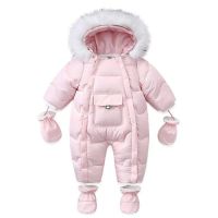 -30องศาเด็กสาวฤดูหนาว Jumpsuit Plus กำมะหยี่อบอุ่นทารกแรกเกิด Overalls ทารกสาว Snowsuit เด็กวัยหัดเดิน Romper Outerwear Coat