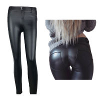 Faux Leather Low Waist Leggings Women Sexy Hip Push Up Pants Leggings Gothic Leggins Black