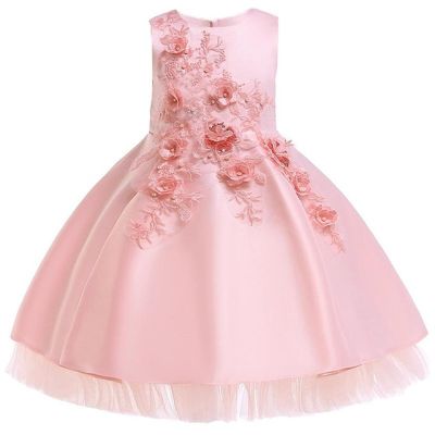 Summer Girl Party Dress Kids Dresses For Girls Princess Dress Elegant Vestidos Clothes Luxury Gown Embroidery Pageant Dress