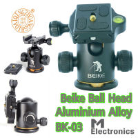 หัวบอล Beike BK-03 aluminium หัวบอล bk03  หัวขาตั้งกล้อง Ball Head รับน้ำหนัก 8 กก. พร้อม Quick Release Plate และ Scale บอกมุมสำหรับถ่าย Panorama