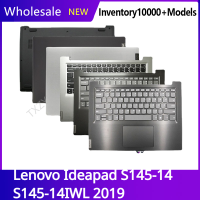 ใหม่สำหรับ S145-14 IdeaPad IWon 2019หน้าจอ LCD สำหรับแล็ปท็อปฝาหลังบานพับฝาปิดโน้ตบุคที่พักแขนเคสด้านล่าง B C D เชลล์