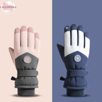 1 Pair Men Women Ski Gloves Winter Waterproof Touch-screen Non-slip Fleece-lined Warm Gloves For Outdoor Cycling