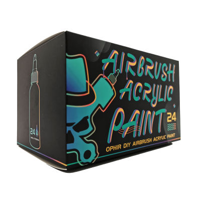 OPHIR Airbrush สีอะคริลิ DIY หมึกสำหรับรุ่นรองเท้าหนังจิตรกรรมเล็บ24สี A Irbrush DIY TA005สี (1-24)