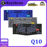 Keychron Q10คีย์บอร์ดแบบกลไกปะเก็นที่กำหนดเองปลอกอลูมิเนียมปรุ่มปรับระดับเสียงรูปแบบอลิซ75%