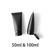 50ml 100ml Matte Black Plastic Squeeze Bottle Empty Cosmetic Container Makeup Cream Lotion Travel Packaging Tube Free Shipping