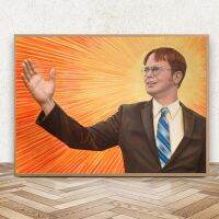 Dwight Schrute ภาพวาดสำนักงานโปสเตอร์ภาพยนตร์ตัวละครคลาสสิกผ้าใบวาดภาพ0717นั่งเล่นแบบคลาสสิก