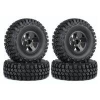 4Pcs 110mm Metal 1.9 Beadlock Wheel Rim Rubber Tire Set for 1/10 RC Crawler Car Axial SCX10 Traxxas TRX4 D90 Redcat