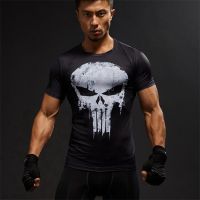 Punisher t Shirt Mens Fitness Compression Shirt Gym tshirt