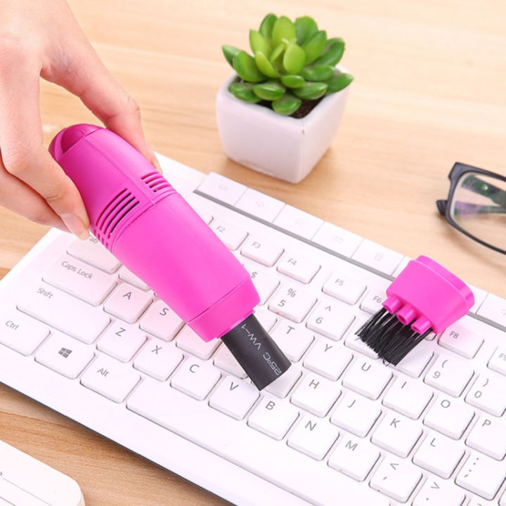 1pc Useful Mini Computer Vacuum USB Keyboard Brush Cleaner Laptop Brush Dust Cleaning Kit for Desktop Computers Keyboards