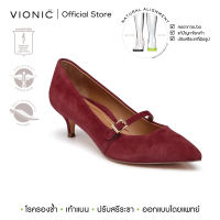 VIONIC รองเท้าส้นสูง รุ่น  MINNIE  สี WINE รองเท้าผู้หญิง รองเท้าหนัง รองเท้าเพื่อสุขภาพ