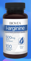 BIOVEA L-ARGININE 500 mg / 100 Vegetarian Capsules