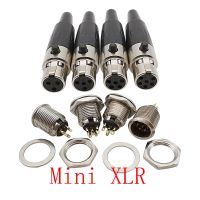 3/4/5/6 Pin Mini XLR Female Jack/Male Plug Chassis Panel Mount Socket Audio Microphone Soldering Connector Mini XLR Adapter