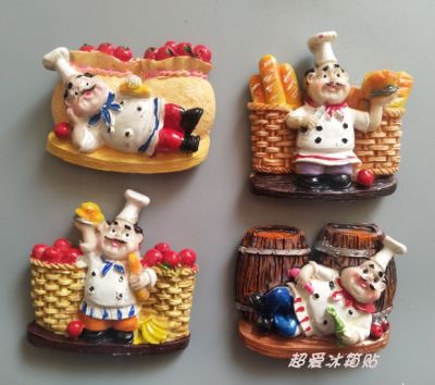 Three-dimensional chef bread food refrigerator magnet magnet Nordic ins magnetic food set cute magnet