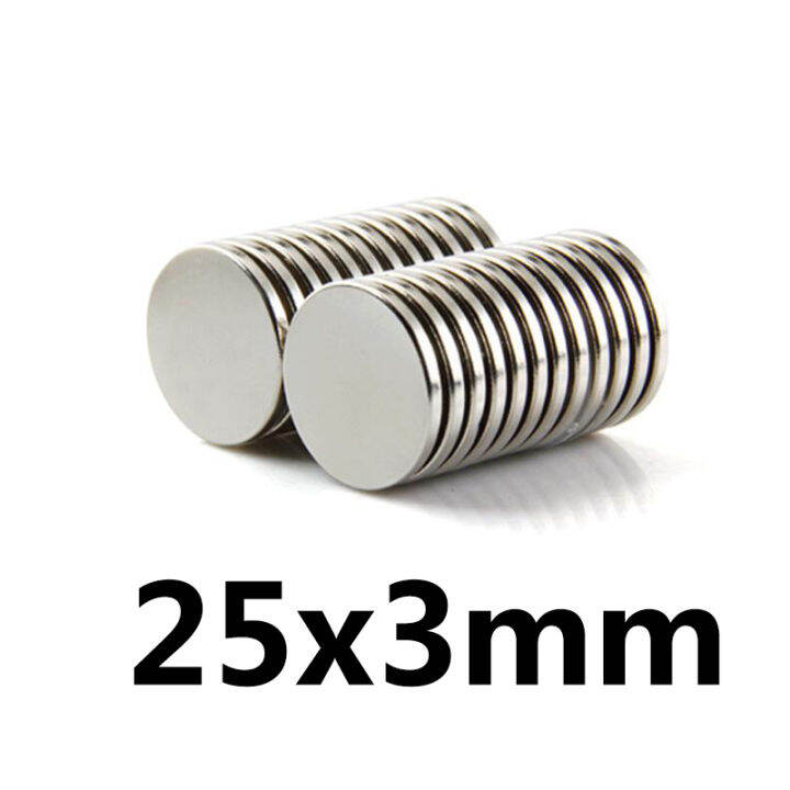 10ชิ้น-แม่เหล็ก-25x3มิล-กลมแบน-magnet-neodymium-25x3mm-แม่เหล็กแรงสูง-25mm-x-3mm-แรงดูดสูง-แม่เหล็กแรงดึงดูดสูง-25x3-มม-กลมแบน-25-3mm