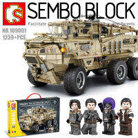 บล็อกตัวต่อรถบรรทุก ทหาร THE INCARNATION TRUCK พร้อมมินิฟิกเกอร์ 4 ตัว SEMBO BLOCK 109001 จำนวน 1239 ชิ้น