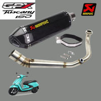 ท่อแต่ง akrapovic gpx tuscany 150 ตรงรุ่น ครบชุด เสียงแน่นทุ้ม ไม่แตกในรอบสูง รับประกันสินค้า1ปี เคฟล่า