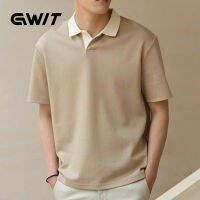 GWIT เสื้อโปโลแขนสั้นลําลอง อ่อนนุ่ม ฉบับเกาหลี ทรงหลวม สวมใส่สบาย เข้ากับทุกการแต่งกาย แฟชั่นฤดูร้อน สําหรับผู้ชาย GIT087