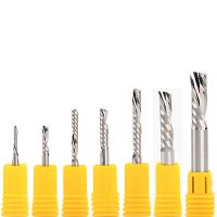 1pc SHK 3.175mm 4mm 5mm 6mm 8mm AAA Left Spiral milling cutter down cut one Flute router bit CNC end mill carbide milling cutter