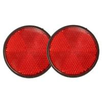 2pcs Round Red Reflector Universal For Motorcycle ATV 5.6*0.8cm