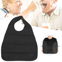 สีดำผู้ใหญ่ bibs กันน้ำนุ่มผ้ากันเปื้อนผู้ใหญ่ bibs ยาวเสื้อผ้า Protector ผู้สูงอายุอาหารค่ำให้อาหาร Bib ทุกวันจำเป็น weara. ว่างเปล่า
