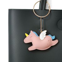 Oho small animal variety insect club PU car key chain lovely schoolgirl creative gift bag hanging unicorn